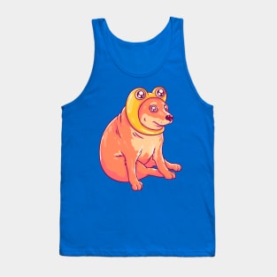 Cheems Frog - Yellow Frog Hat Tank Top